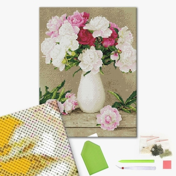 Алмазна мозаїка 40х50 - Ніжні півонії