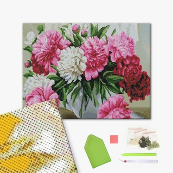 Алмазна мозаїка 40х50 - Півонії у вазі