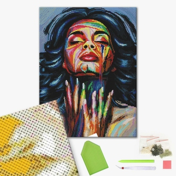 Алмазна мозаїка 40х50 - Дівчина в фарбах