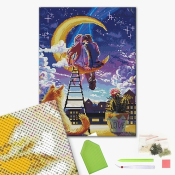 Алмазна мозаїка 40х50 - Двоє на Місяці