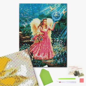 Алмазна мозаїка 40х50 - Янгол в саду