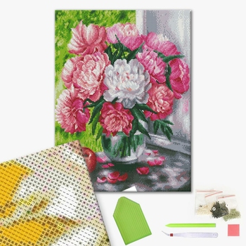 Алмазна мозаїка 40х50 - Ароматні піони