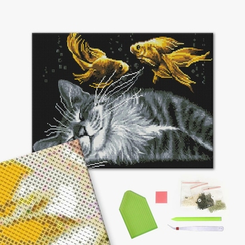 Алмазна мозаїка 40х50 - Мрії кота