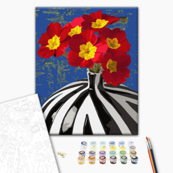 Картина по номерам Для початківців - Квіти в сюрреалістичній вазі