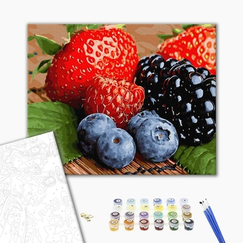 Картина по номерам Квіти - Ягідний натюрморт