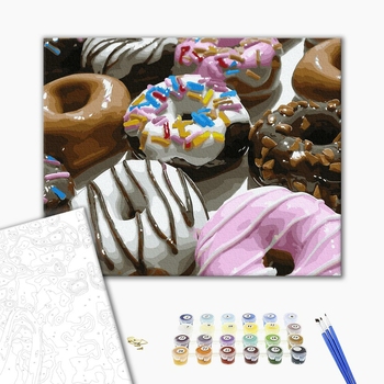 Картина по номерам Для початківців - Солодкі донатси