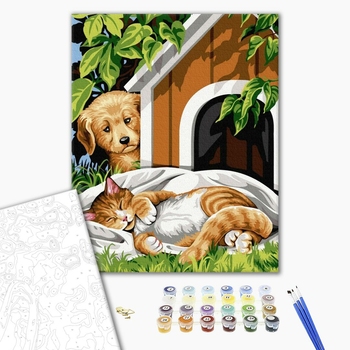 Картина по номерам Тварини, птахи та риби - Бровко і сонько