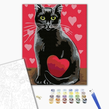 Картина по номерам Тварини, птахи та риби - Закохана киця