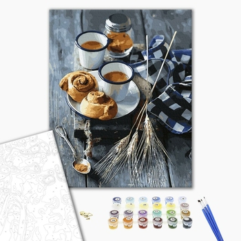 Картина по номерам Натюрморти - Булочки до кави