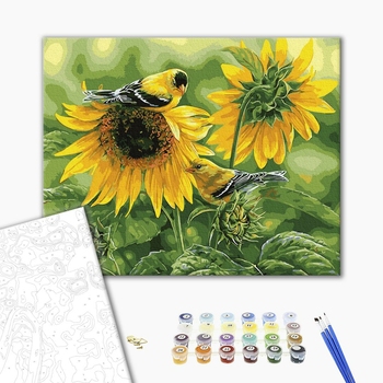 Картина по номерам Квіти - Соняшникові птахи