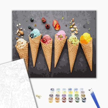 Картина по номерам Натюрморти - Морозиво для дружньої компанії