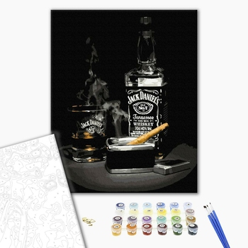 Картина по номерам Чоловічі - Віскі з сигарою