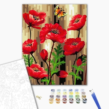 Картина по номерам Квіти - Червоні маки