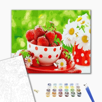 Картина по номерам Натюрморти - Полуничний перекус