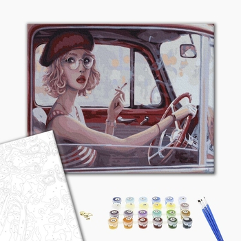 Картина по номерам Люди на картинах - Красуня за кермом