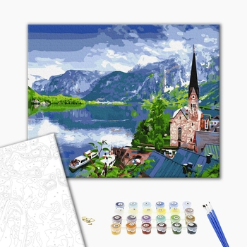 Картина по номерам Пейзажі - Вид на гірське озеро