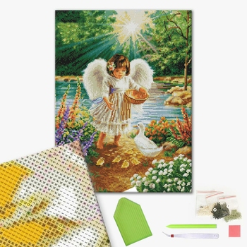 Алмазна мозаїка 40х50 - Янголятко в саду
