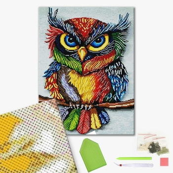Алмазна мозаїка 40х50 - Барвиста сова