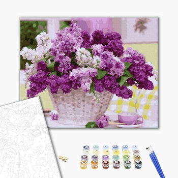 Картина по номерам Квіти - Кошик бузку