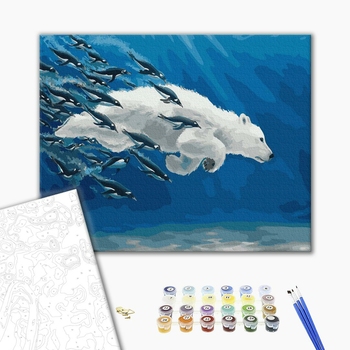 Картина по номерам Тварини, птахи та риби - Полярний заплив
