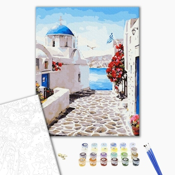 Картина по номерам Города - Вулиця Санторіні