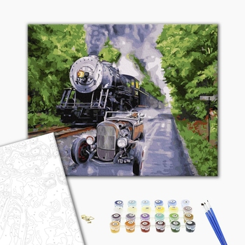 Картина по номерам Кораблі, автомобілі та літаки - Ретро перегони