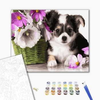 Картина по номерам Тварини, птахи та риби - Щенятка