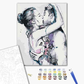 Картина по номерам Люди на картинах - Любов в графіку