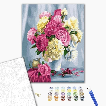 Картина по номерам Квіти - Домашні піони