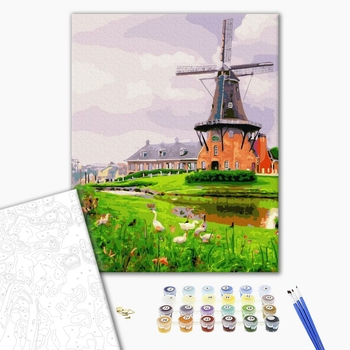 Картина по номерам Пейзажі - Млин на окраїні