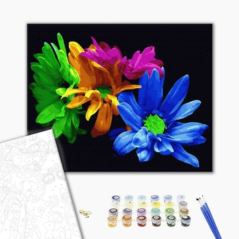 Картина по номерам Квіти - Яскраві хризантеми