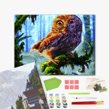 Комбінована алмазна мозаїка - Сова