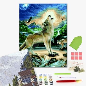 Комбінована алмазна мозаїка - Вовчий вий