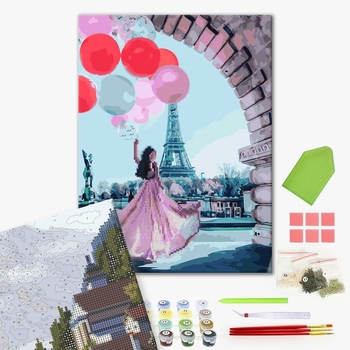 Комбінована алмазна мозаїка - Принцеса і кулі