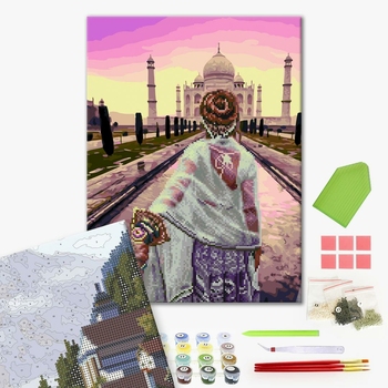 Комбінована алмазна мозаїка - Слідуй за мною в Тадж-Махал