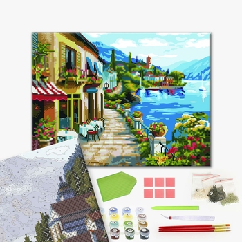 Комбінована алмазна мозаїка - Набережна біля гір