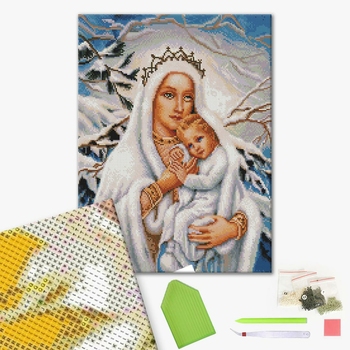 Алмазна мозаїка 40х50 - Марія та Ісус зимою