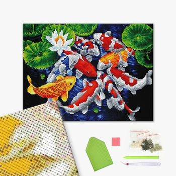 Алмазна мозаїка 40х50 - Різнокольорові рибки