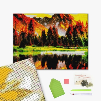 Алмазна мозаїка 40х50 - Осінній ліс