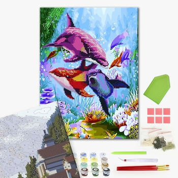 Комбінована алмазна мозаїка - На дні морському