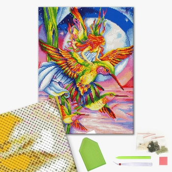 Алмазна мозаїка 40х50 - Веселкові колібрі