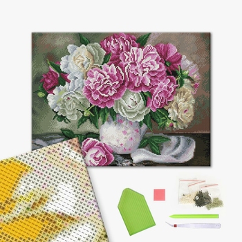 Алмазна мозаїка 40х50 - Пишні піони