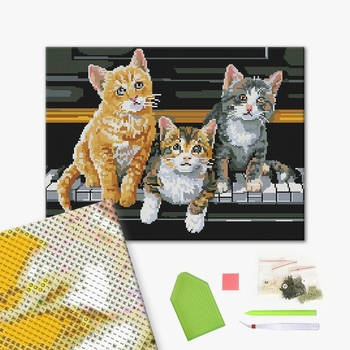 Алмазна мозаїка 40х50 - Музичні коти