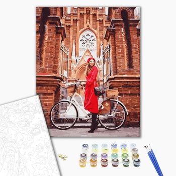 Картина по номерам Люди на картинах - Дівчина в червоному плащі