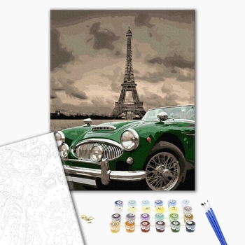 Картина по номерам Города - Зелене ретро на вулицях Парижу