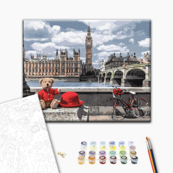 Картина по номерам Города - Ведмедик-мандрівник в Лондоні