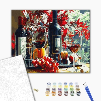 Картина по номерам Квіти - Багряне вино