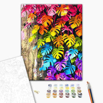 Картина по номерам Квіти - Кольорове листя