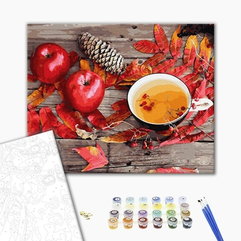 Картина по номерам Натюрморти - Чай з осінніми дарами