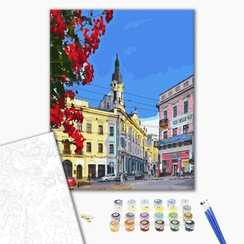 Картина по номерам Українські міста та ландшафти - Чернівці. Центральна площа